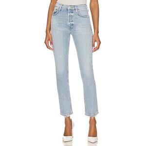 Agolde Vintage Blue Riley High Rise Straight Crop Denim Jeans Size 28